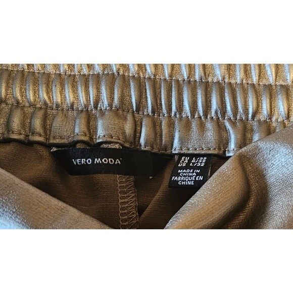 Vero Moda Metal Pants Bronze Sz L/32, vegan leather - Picture 3 of 5